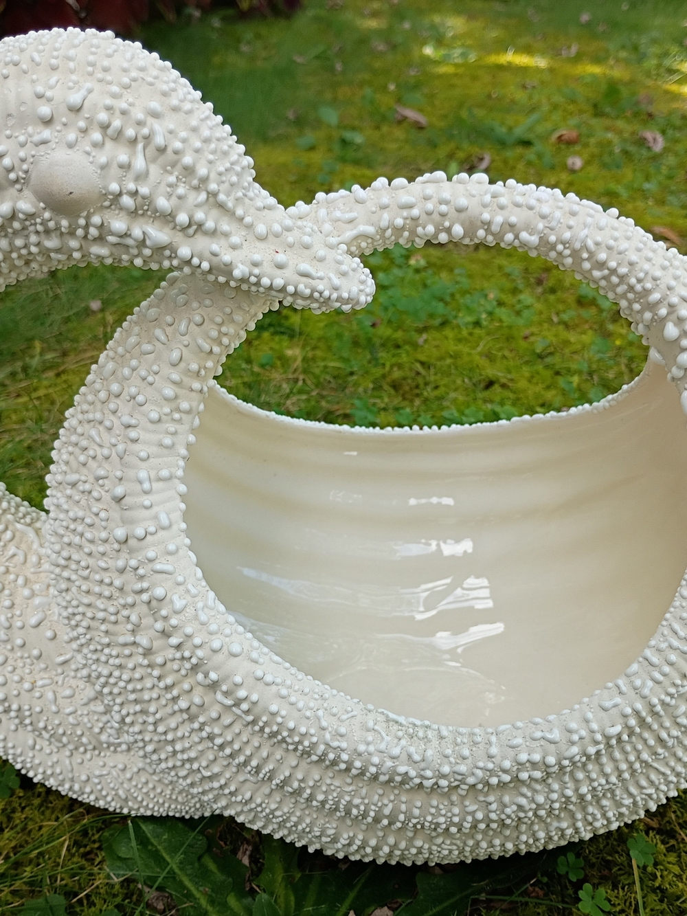 Vtg Atlantic Mold Swan Planter Basket White Ceramic Duck